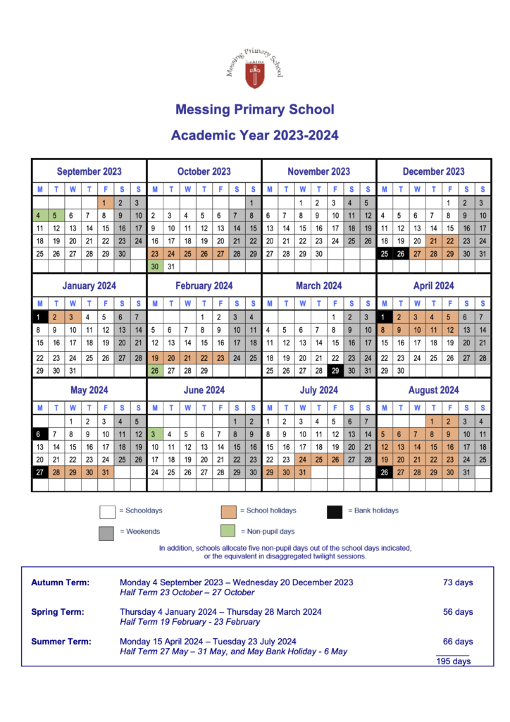 Calendar Messing Primary School